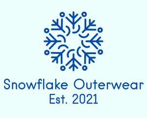 Cool Snowflake Blizzard logo design