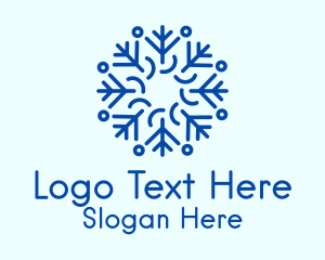 Cool Snowflake Blizzard Logo