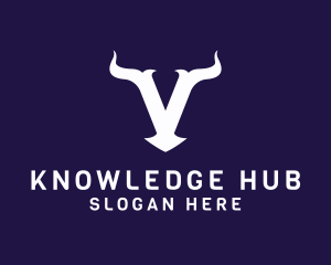 Viking Horns Letter V  Logo