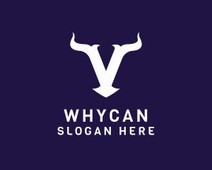 Viking Horns Letter V  Logo