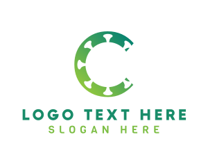 Covid - Green Virus Germ Letter C logo design