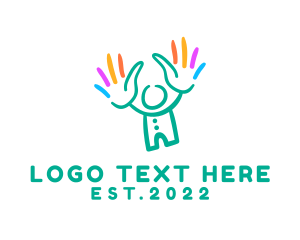 Volunteer - Colorful Child Hands logo design
