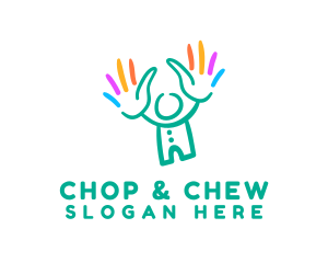 Colorful Child Hands  Logo