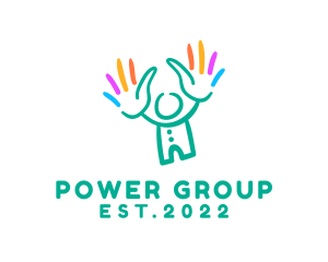 Equality - Colorful Child Hands logo design