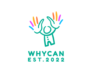 Kids - Colorful Child Hands logo design