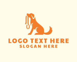 Leash - Sitting Dog Leash logo design