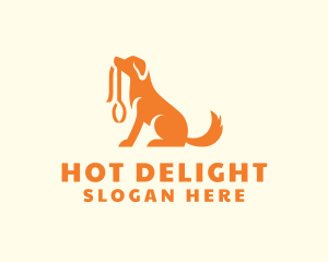 Sitting Dog Leash  logo design