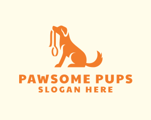 Sitting Dog Leash  logo design