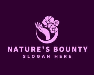 Natural Floral Hand  logo design