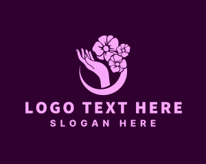 Hand - Natural Floral Hand logo design
