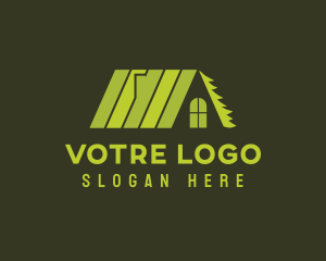 Roofing - Green Roof House logo design
