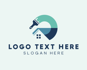 Improvement - Home Residence Paint Brush logo design