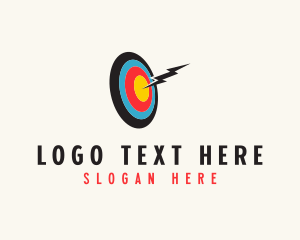 Shooting - Lightning Bolt Target logo design