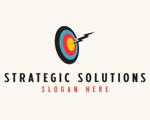 Strategy - Lightning Bolt Target logo design