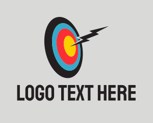 Bulls Eye - Lightning Bolt Target logo design