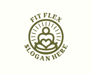 Fitness - Meditation Yoga Heart logo design