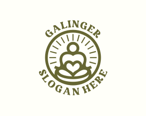 Zen - Meditation Yoga Heart logo design
