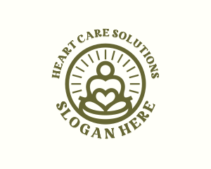 Meditation Yoga Heart logo design