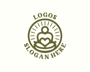 Health - Meditation Yoga Heart logo design