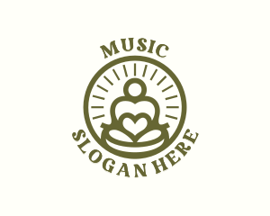 Meditation Yoga Heart logo design