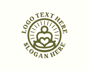 Holistic - Meditation Yoga Heart logo design