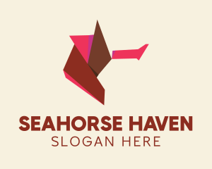 Seahorse Fish Snout logo design