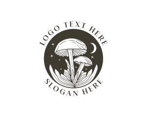Holistic - Whimsical Mushroom Fungus logo design