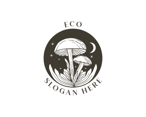 Herbal - Whimsical Mushroom Fungus logo design