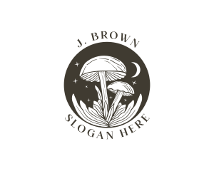Shrooms - Whimsical Mushroom Fungus logo design