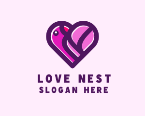 Romantic - Romantic Heart Bird logo design