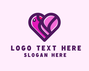Lover - Romantic Heart Bird logo design