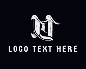 Typography - Classic Gothic Letter M logo design
