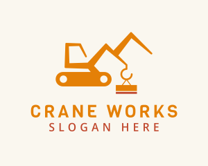 Crane - Orange Construction Crane logo design
