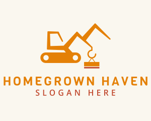 Crane - Orange Construction Crane logo design