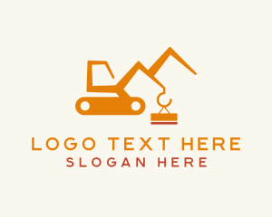 Industrial - Orange Construction Crane logo design