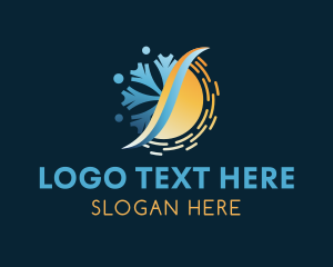 Sustainable - Gradient Heating Cooling logo design