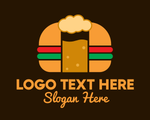 Beer Foam - Beer Hamburger Diner logo design