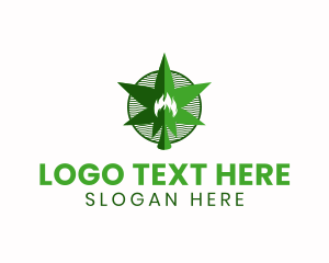 Weed - Organic Weed Flame logo design