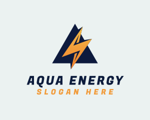 Lightning Electrical Energy Triangle  logo design