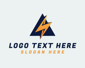 Electricity - Lightning Electrical Energy Triangle logo design