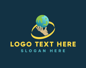 Planet - Earth Hand Organization logo design