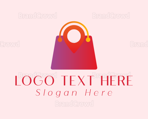 Shopping Bag Map Pin Logo