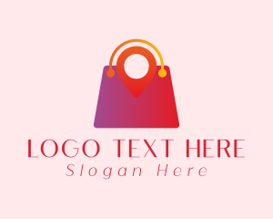 Shopping Bag Map Pin Logo