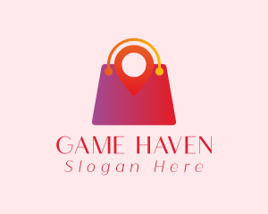 Online Shopping - Shopping Bag Map Pin logo design