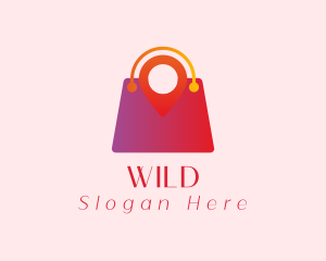Shopping - Shopping Bag Map Pin logo design