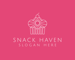 Pastry Cherry Cupcake logo design