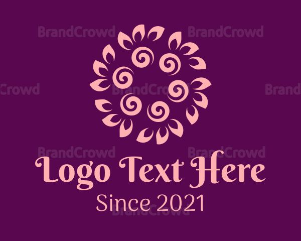 Pink Swirl Flower Logo