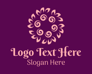 Pink Swirl Flower  Logo