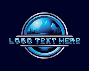 Outdoor - Mountain Night Trekking logo design