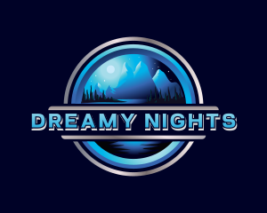 Mountain Night Trekking logo design